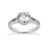 14K White Gold Unique Diamond Engagement Ring 0.88ct 4.5mm
