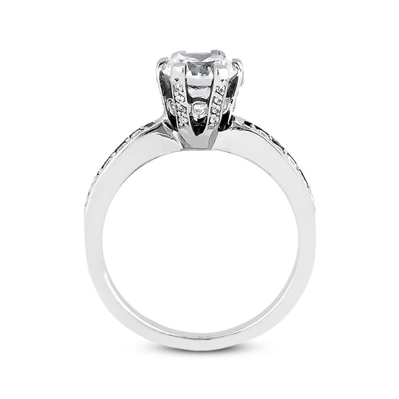 14K White Gold Unique Diamond Engagement Ring 0.91ct 3mm 11 14K White Gold Unique Diamond Engagement Ring 0.91ct 3mm - Image 9