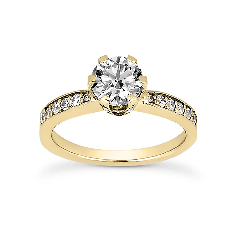 14K White Gold Unique Diamond Engagement Ring 0.91ct 3mm 4 14K White Gold Unique Diamond Engagement Ring 0.91ct 3mm - Image 2