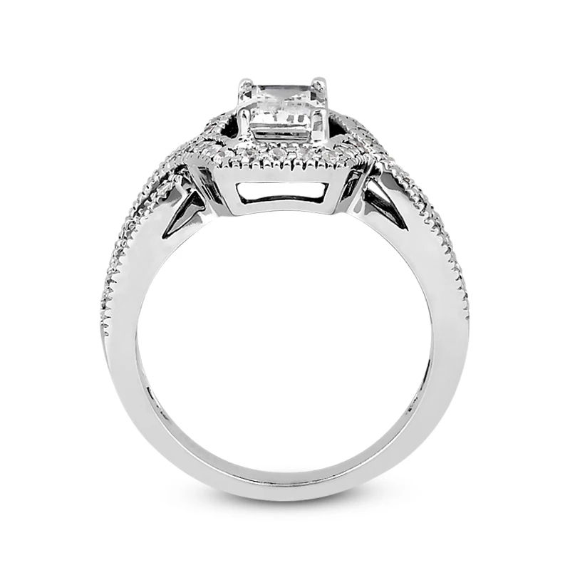14K White Gold Unique Diamond Engagement Ring 0.94ct 5.4mm 11 14K White Gold Unique Diamond Engagement Ring 0.94ct 5.4mm - Image 9