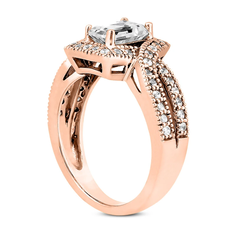 14K White Gold Unique Diamond Engagement Ring 0.94ct 5.4mm 8 14K White Gold Unique Diamond Engagement Ring 0.94ct 5.4mm - Image 6