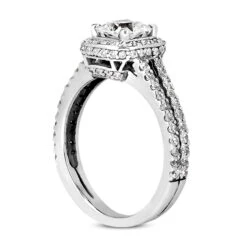 14K White Gold Unique Diamond Engagement Ring 0.99ct -Its Hot Jewelry Shop 14k gold unique diamond engagement ring 099ct p 23672 back white 20220426