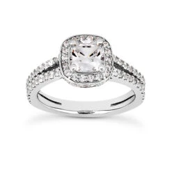 14K White Gold Unique Diamond Engagement Ring 0.99ct