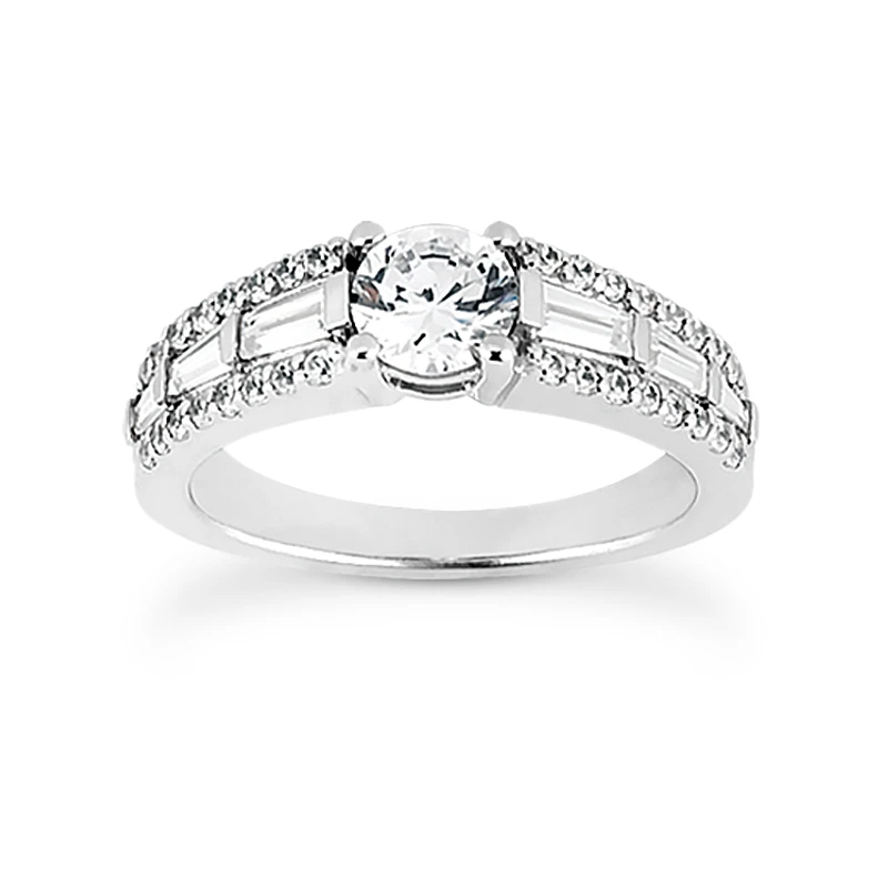 14K White Gold Unique Diamond Engagement Ring 1.20ct 4.6mm 3 14K White Gold Unique Diamond Engagement Ring 1.20ct 4.6mm