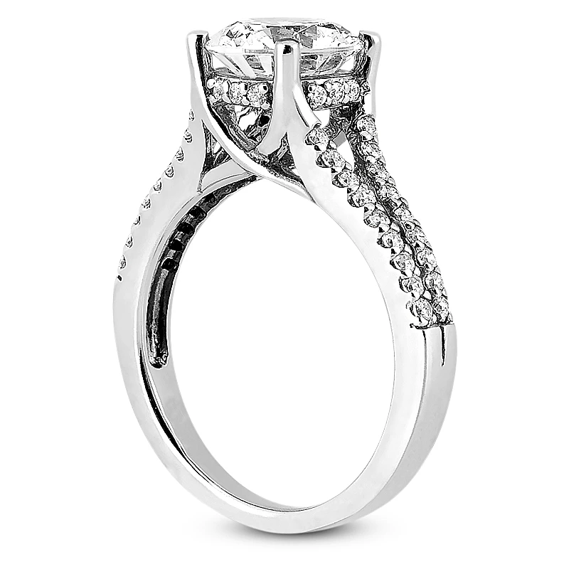 14K White Gold Unique Diamond Engagement Ring Set 0.84ct 11 14K White Gold Unique Diamond Engagement Ring Set 0.84ct - Image 9