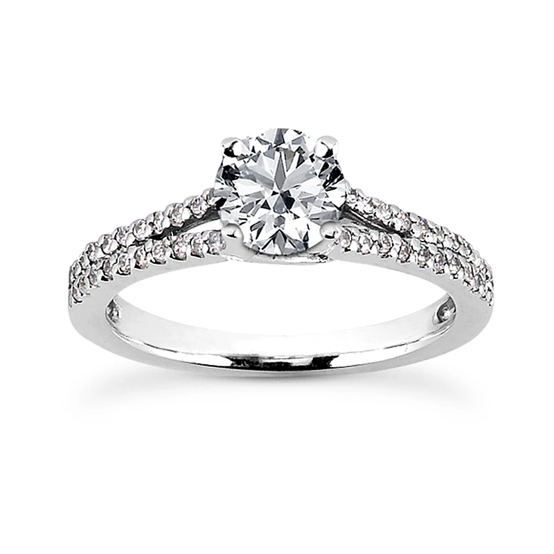 14K White Gold Unique Diamond Engagement Ring Set 0.84ct 6 14K White Gold Unique Diamond Engagement Ring Set 0.84ct - Image 4