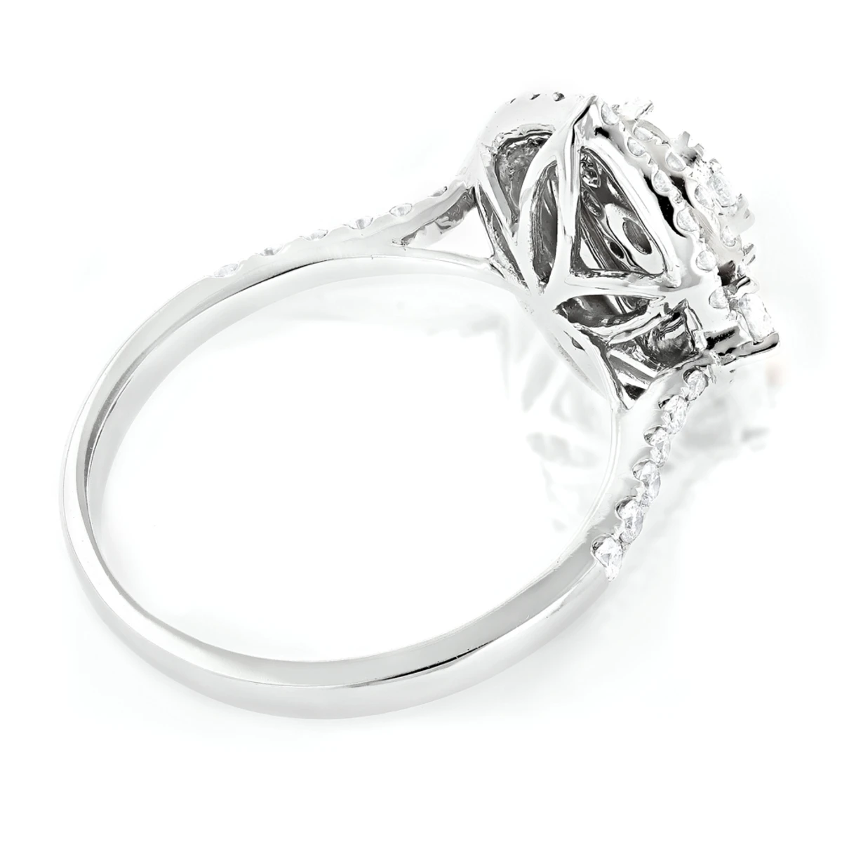 14K White Gold Unique Drop Design Pear Shape Diamond Cluster Ring For Women 1.3ct 4 14K White Gold Unique Drop Design Pear Shape Diamond Cluster Ring For Women 1.3ct - Image 2