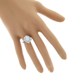 14K White Gold Unique Drop Design Pear Shape Diamond Cluster Ring For Women 1.3ct 8 14K White Gold Unique Drop Design Pear Shape Diamond Cluster Ring For Women 1.3ct -Its Hot Jewelry Shop 14k gold unique drop design pear shape diamond cluster ring for women 13ct bodwh