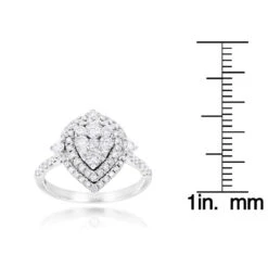 14K White Gold Unique Drop Design Pear Shape Diamond Cluster Ring For Women 1.3ct 9 14K White Gold Unique Drop Design Pear Shape Diamond Cluster Ring For Women 1.3ct -Its Hot Jewelry Shop 14k gold unique drop design pear shape diamond cluster ring for women 13ct ruler