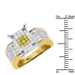 14K Yellow Gold Unique White Yellow Blue Diamond Engagement Ring 2.75ct 7 14K Yellow Gold Unique White Yellow Blue Diamond Engagement Ring 2.75ct -Its Hot Jewelry Shop 14k gold unique pre set diamond engagement ring 275 p 6442 ruler yellow 20221011 20221027