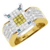 14K Yellow Gold Unique White Yellow Blue Diamond Engagement Ring 2.75ct -Its Hot Jewelry Shop 14k gold unique pre set diamond engagement ring 275 p 6442 yellow 20221011 20221027