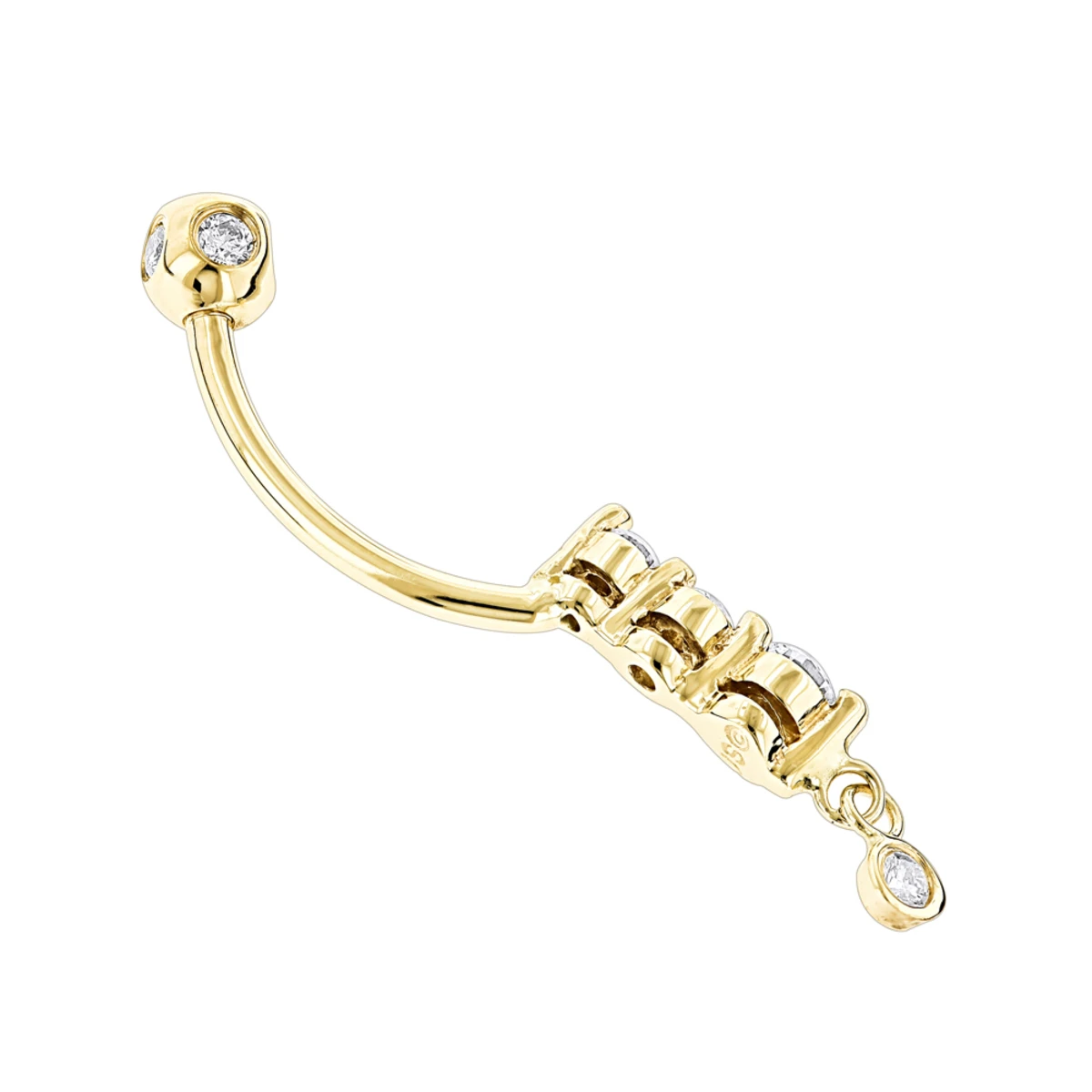 14K Yellow Gold Upscale Quality 0.41ct Diamond Belly Ring 6 14K Yellow Gold Upscale Quality 0.41ct Diamond Belly Ring - Image 4