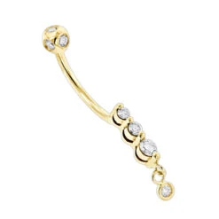 14K Yellow Gold Upscale Quality 0.41ct Diamond Belly Ring