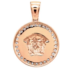 14K Yellow Gold Vintage Versace Style Diamond Pendant Medusa Medallion 2ct -Its Hot Jewelry Shop 14k gold vintage versace style diamond pendant medusa medallion 238ct backro