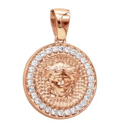 14K Yellow Gold Vintage Versace Style Diamond Pendant Medusa Medallion 2ct -Its Hot Jewelry Shop 14k gold vintage versace style diamond pendant medusa medallion 238ct ro