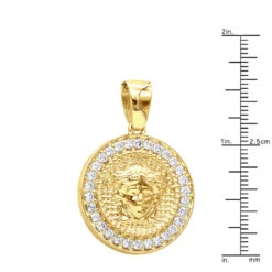 14K Yellow Gold Vintage Versace Style Diamond Pendant Medusa Medallion 2ct -Its Hot Jewelry Shop 14k gold vintage versace style diamond pendant medusa medallion 238ct rulerye