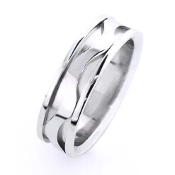 14K White Gold Wave Wedding Band For Men -Its Hot Jewelry Shop 14k gold wave wedding band for men 2