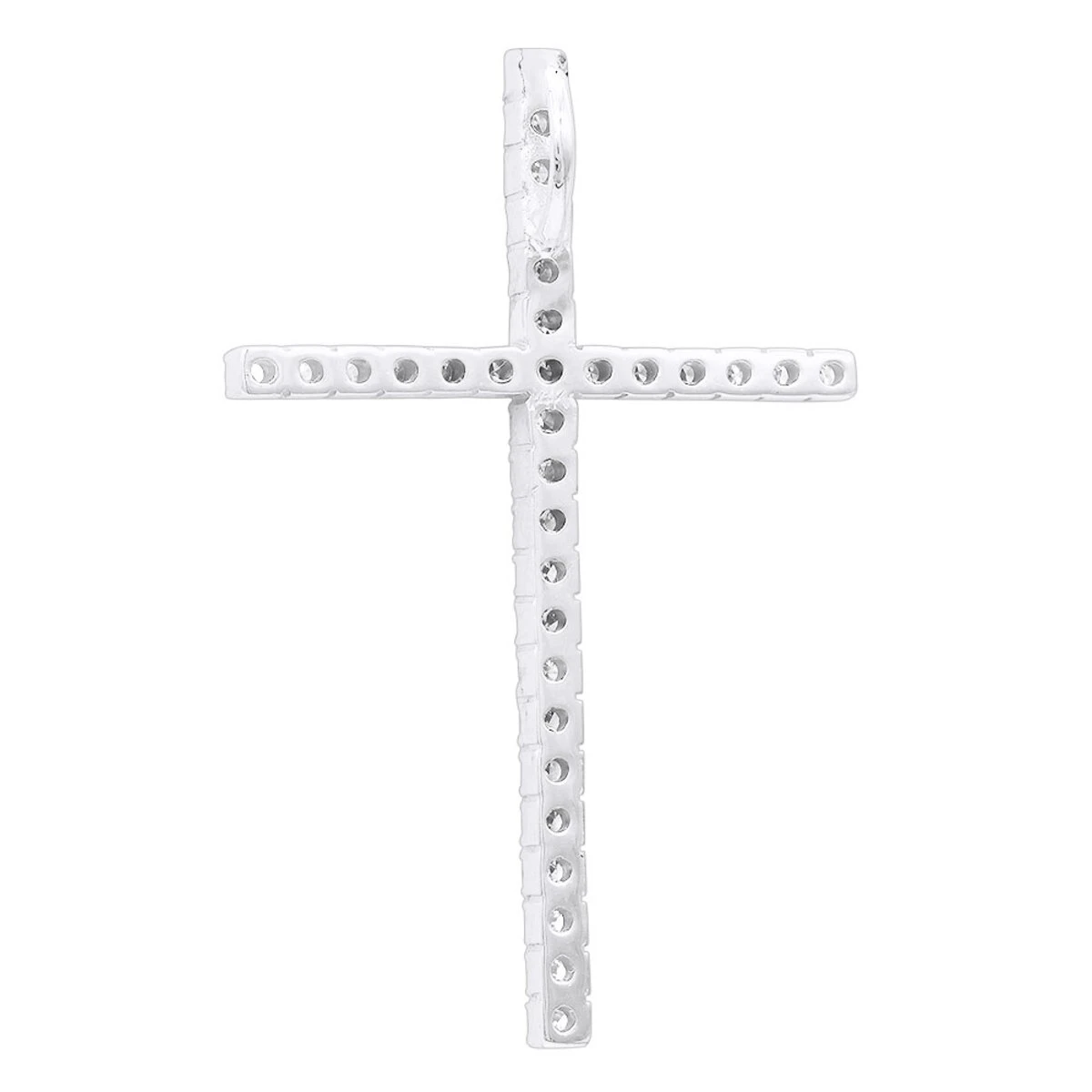 14K Yellow Gold White And Yellow Diamond Cross Pendant 0.72ct 6 14K Yellow Gold White And Yellow Diamond Cross Pendant 0.72ct - Image 4