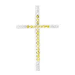 14K Yellow Gold White And Yellow Diamond Cross Pendant 0.72ct 11 14K Yellow Gold White And Yellow Diamond Cross Pendant 0.72ct -Its Hot Jewelry Shop 14k gold white and yellow diamond cross pendant 072ct p 6606 wh