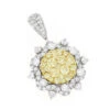 14K White Gold White And Yellow Diamond Ladies Flower Pendant 2.3ct -Its Hot Jewelry Shop 14k gold white and yellow diamond ladies flower pendant 23ct mainwh