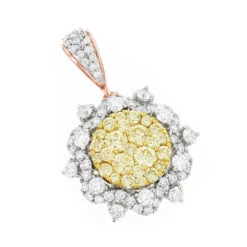 14K White Gold White And Yellow Diamond Ladies Flower Pendant 2.3ct 10 14K White Gold White And Yellow Diamond Ladies Flower Pendant 2.3ct -Its Hot Jewelry Shop 14k gold white and yellow diamond ladies flower pendant 23ct ro