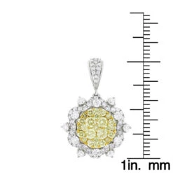 14K White Gold White And Yellow Diamond Ladies Flower Pendant 2.3ct 13 14K White Gold White And Yellow Diamond Ladies Flower Pendant 2.3ct -Its Hot Jewelry Shop 14k gold white and yellow diamond ladies flower pendant 23ct rulerwh