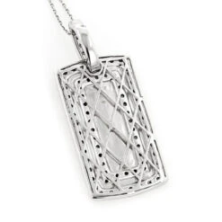 14K White Gold White Black Diamond Dog Tag Pendant 1.34ct 10 14K White Gold White Black Diamond Dog Tag Pendant 1.34ct -Its Hot Jewelry Shop 14k gold white black diamond dog tag pendant 134ct p 7203 backwh