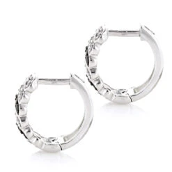 14K White Gold White Black Diamond Hoop Huggie Earrings .65ct -Its Hot Jewelry Shop 14k gold white black diamond hoop huggie earrings 65ct p 6492 backwh