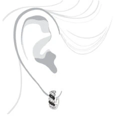 14K White Gold White Black Diamond Hoop Huggie Earrings .65ct -Its Hot Jewelry Shop 14k gold white black diamond hoop huggie earrings 65ct p 6492 bodwh