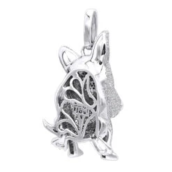 14K White Gold White Black Diamond Mini Bull Terrier Dog Pendant 3.85ct 11 14K White Gold White Black Diamond Mini Bull Terrier Dog Pendant 3.85ct -Its Hot Jewelry Shop 14k gold white black diamond mini bull terrier dog pendant 385ct backwh