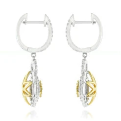 14K White Gold White Yellow Diamond Cluster Fashion Ladies Drop Earrings 1.45ct 10 14K White Gold White Yellow Diamond Cluster Fashion Ladies Drop Earrings 1.45ct -Its Hot Jewelry Shop 14k gold white yellow diamond cluster fashion ladies drop earrings 145ct backwh