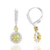 14K White Gold White Yellow Diamond Drop Earrings 1.2ct Women's Dangle Hoops -Its Hot Jewelry Shop 14k gold white yellow diamond drop earrings 12ct womens dangle hoops mainwh