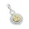 14K White Gold White Yellow Diamond Round Pendant For Women 1.15ct 1 14K White Gold White Yellow Diamond Round Pendant For Women 1.15ct -Its Hot Jewelry Shop 14k gold white yellow diamond round pendant for women 115ct mainwh