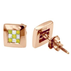 Unique 14K White Gold White Yellow Princess Cut Diamond Earrings Studs .5 9 Unique 14K White Gold White Yellow Princess Cut Diamond Earrings Studs .5 -Its Hot Jewelry Shop 14k gold white yellow princess cut diamond earrings 47 p 6310 rose