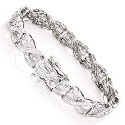 14K Yellow Gold Women's Baguette Diamond Bracelet 4 Ct -Its Hot Jewelry Shop 14k gold womens baguette diamond bracelet 495ct p 5778 backwh