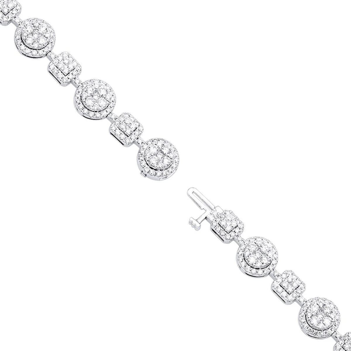 14K White Gold Women's Diamond Bracelet 6 Carat Pave Diamonds By Luxurman 6 14K White Gold Women's Diamond Bracelet 6 Carat Pave Diamonds By Luxurman - Image 4