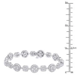 14K White Gold Women's Diamond Bracelet 6 Carat Pave Diamonds By Luxurman 19 14K White Gold Women's Diamond Bracelet 6 Carat Pave Diamonds By Luxurman -Its Hot Jewelry Shop 14k gold womens diamond bracelet 6 carat pave diamonds by luxurman rulerwh