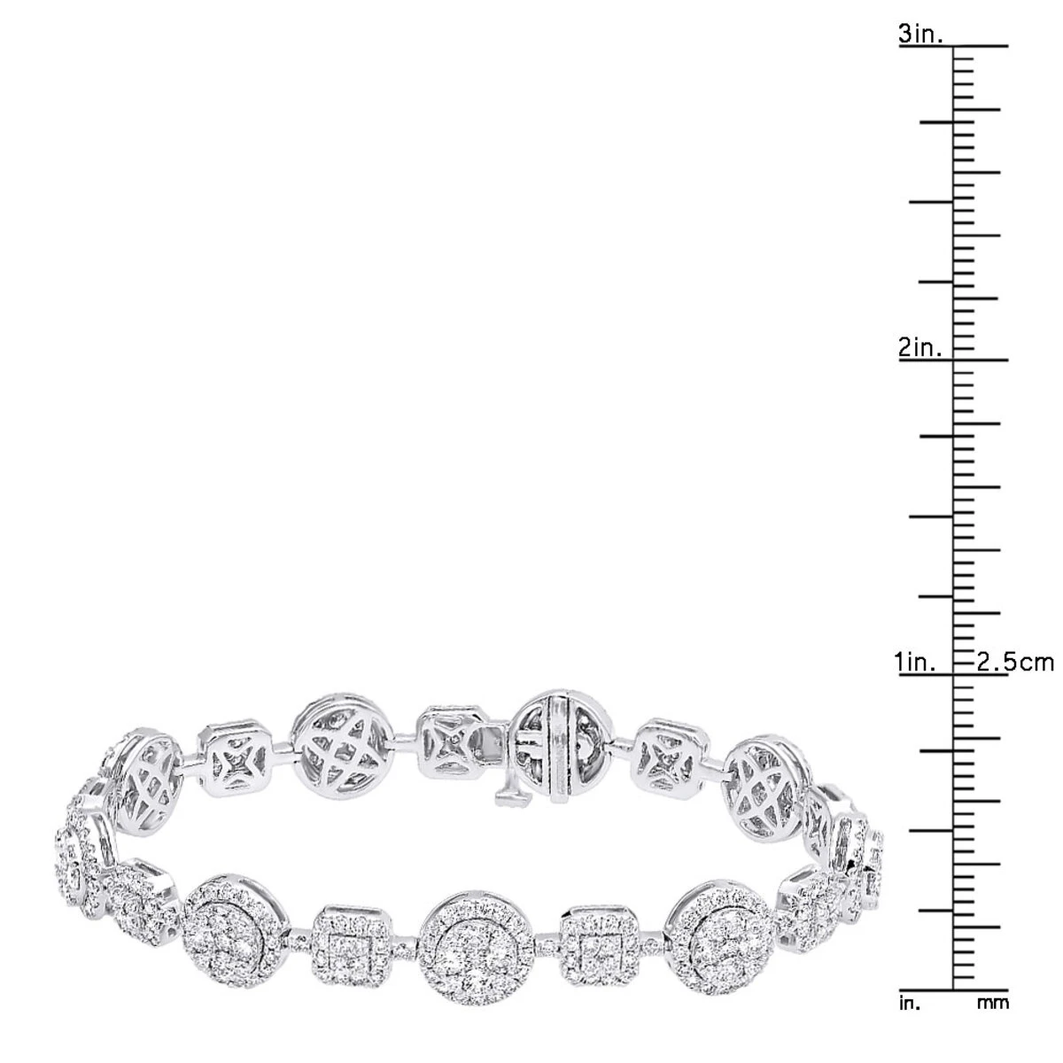 14K White Gold Women's Diamond Bracelet 6 Carat Pave Diamonds By Luxurman 10 14K White Gold Women's Diamond Bracelet 6 Carat Pave Diamonds By Luxurman - Image 8