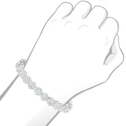14K White Gold Women's Diamond Cluster Tennis Bracelet 8.25ct -Its Hot Jewelry Shop 14k gold womens diamond cluster tennis bracelet 825ct p 5962 bodwh