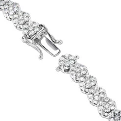 14K White Gold Women's Diamond Cluster Tennis Bracelet 8.25ct -Its Hot Jewelry Shop 14k gold womens diamond cluster tennis bracelet 825ct p 5962 claspwh