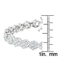 14K White Gold Women's Diamond Cluster Tennis Bracelet 8.25ct -Its Hot Jewelry Shop 14k gold womens diamond cluster tennis bracelet 825ct p 5962 rulerwh