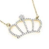 14K Yellow Gold Women's Diamond Crown Pendant Necklace 0.15ct -Its Hot Jewelry Shop 14k gold womens diamond crown pendant necklace 018ct ye