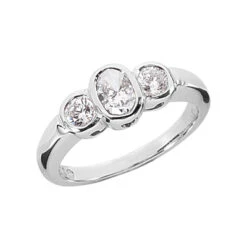 Thin 14K White Gold Women's Diamond Ring 0.80ct