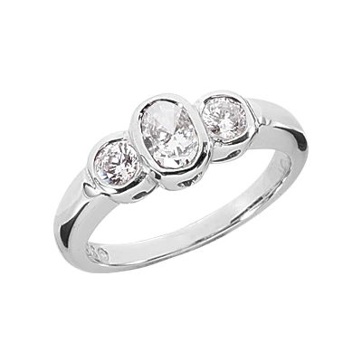 Thin 14K White Gold Women's Diamond Ring 0.80ct 3 Thin 14K White Gold Women's Diamond Ring 0.80ct