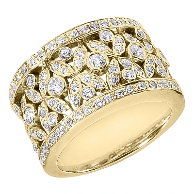 14K White Gold Women's Diamond Ring 1.20ct 13.4mm 4 14K White Gold Women's Diamond Ring 1.20ct 13.4mm - Image 2