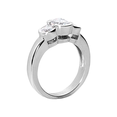Thin 14K White Gold Women's Diamond Ring 1.50ct 5 Thin 14K White Gold Women's Diamond Ring 1.50ct - Image 3