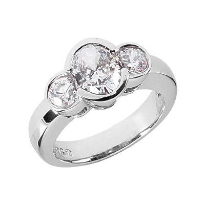 Thin 14K White Gold Women's Diamond Ring 1.50ct 3 Thin 14K White Gold Women's Diamond Ring 1.50ct