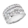 Wide 14K White Gold Women's 3 Row Diamond Ring 2.62ct -Its Hot Jewelry Shop 14k gold womens diamond ring 262ct p 29257 white