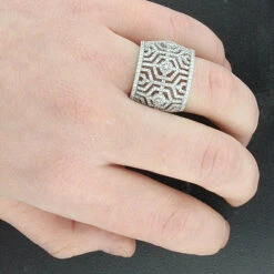 14K White Gold Women's Pave Diamond Ring 1.35ct -Its Hot Jewelry Shop 14k gold womens pave diamond ring 135ct p 38722bod