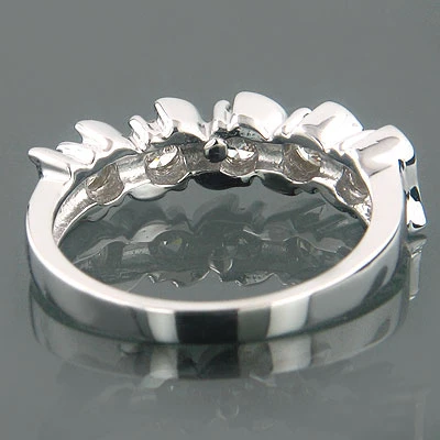 Thin 14K White Gold Women's Round Cut Diamond Ring 0.75ct 4 Thin 14K White Gold Women's Round Cut Diamond Ring 0.75ct - Image 2